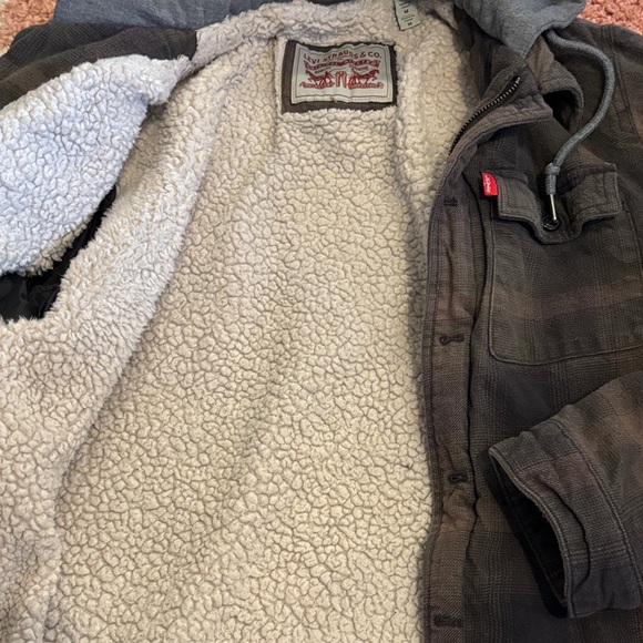 Levi's Men's Sherpa-lined Hooded Jacket - Black and Gray - Picture 5 of 5